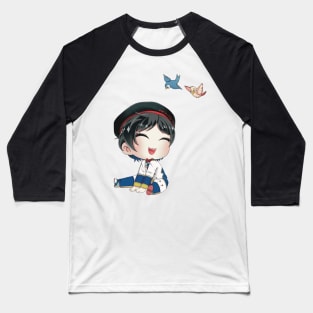 Smiling Neige LeBlanche Chibi with Birds Baseball T-Shirt